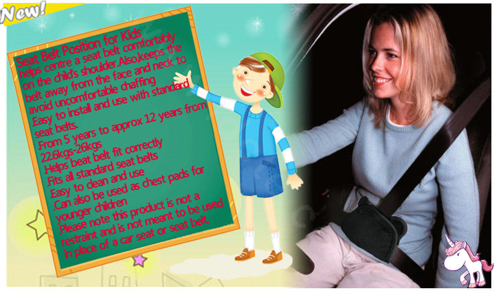 High Quality Bear Velvet Auto Car Seat Safety Belt Adjuster Strap Covers For Kids - Black