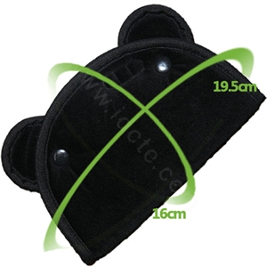 High Quality Bear Velvet Auto Car Seat Safety Belt Adjuster Strap Covers For Kids - Black