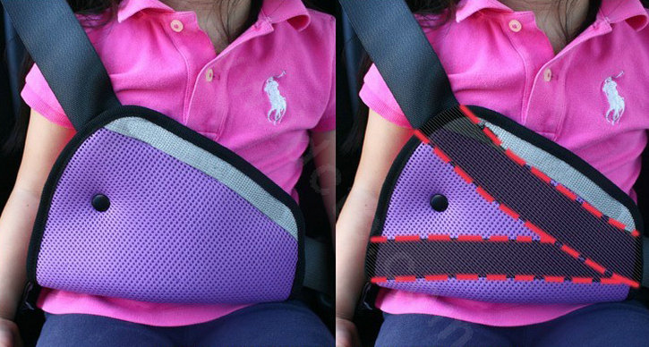 High Quality Synthetic Fiber Auto Car Seat Safety Belt Adjuster Strap Covers For Kids - Beige