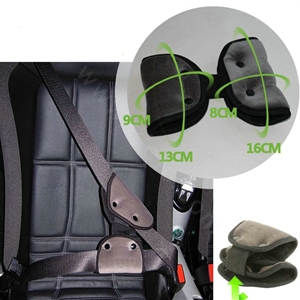 High Quality Velvet Cotton Auto Car Seat Safety Belt Adjuster Strap Covers For Kids - Grey