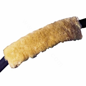 Winter Genuine Sheepskin Auto Seat Safety Belt Covers Pads Car Decoration 2pcs - Yellow