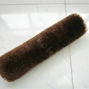 Winter Imitation Sheepskin Auto Seat Safety Belt Covers Pads Car Decoration 2pcs - Coffee