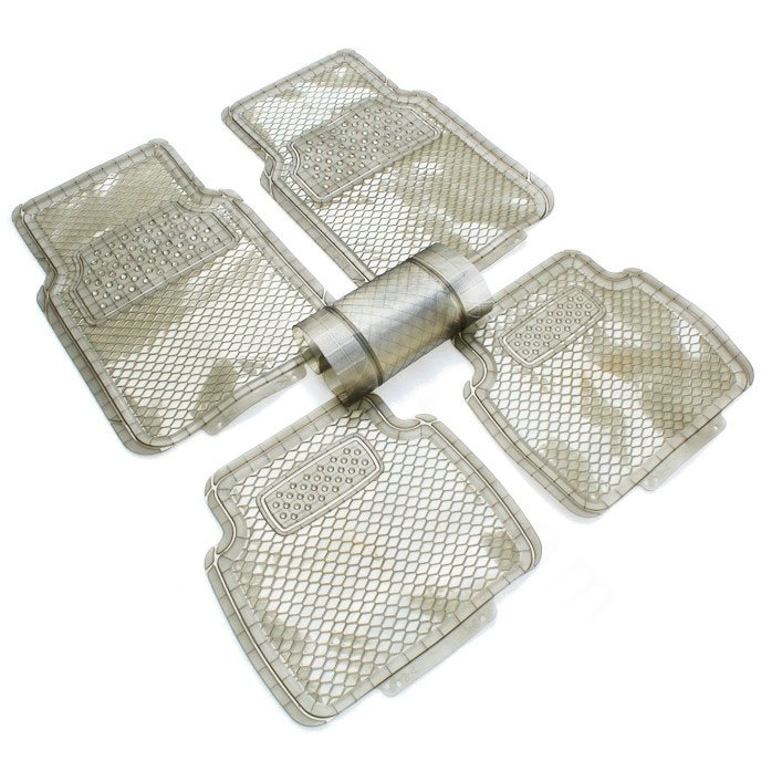 Best Clear PVC Plastic Universal Waterproof Auto Foot Carpet Car Floor Mats 5pcs Sets - Brown