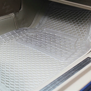 Best Clear PVC Plastic Universal Waterproof Auto Foot Carpet Car Floor Mats 5pcs Sets - White