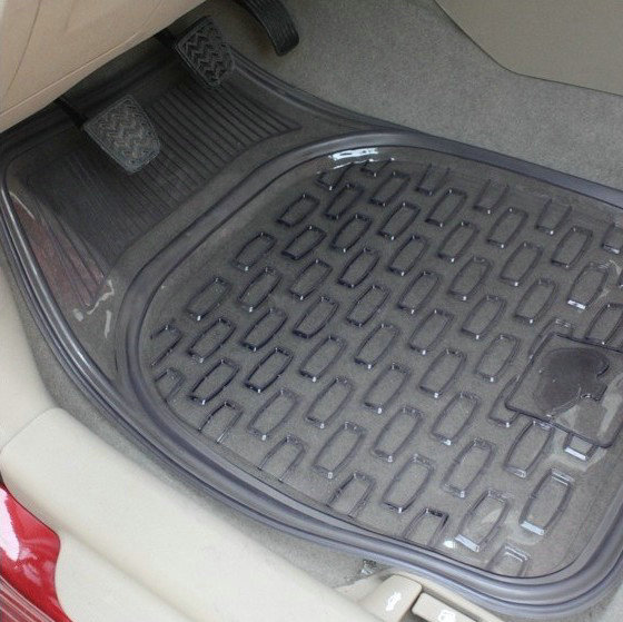 Cheap Clear PVC Plastic Universal Vehicle Auto Foot Carpet Car Floor Mats 5pcs Sets - Black