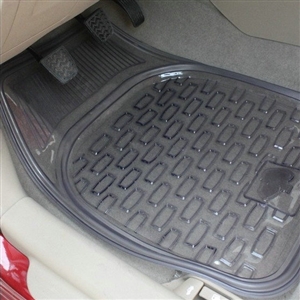 Cheap Clear PVC Plastic Universal Vehicle Auto Foot Carpet Car Floor Mats 5pcs Sets - Black