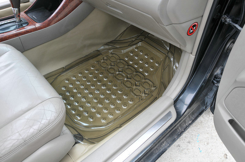 Cheap Clear PVC Plastic Universal Vehicle Auto Foot Carpet Car Floor Mats 5pcs Sets - Brown