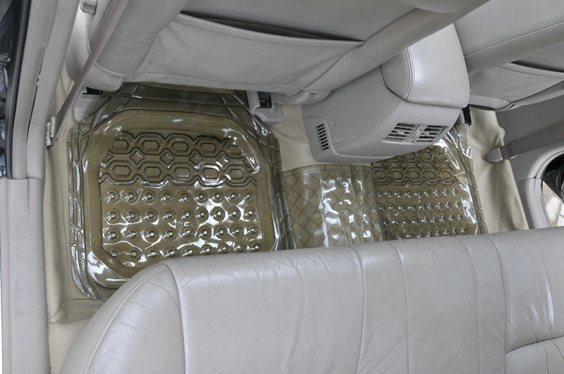 Cheap Clear PVC Plastic Universal Vehicle Auto Foot Carpet Car Floor Mats 5pcs Sets - Brown