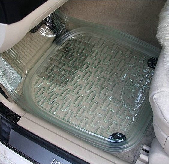 Cheap Clear PVC Plastic Universal Vehicle Auto Foot Carpet Car Floor Mats 5pcs Sets - Green