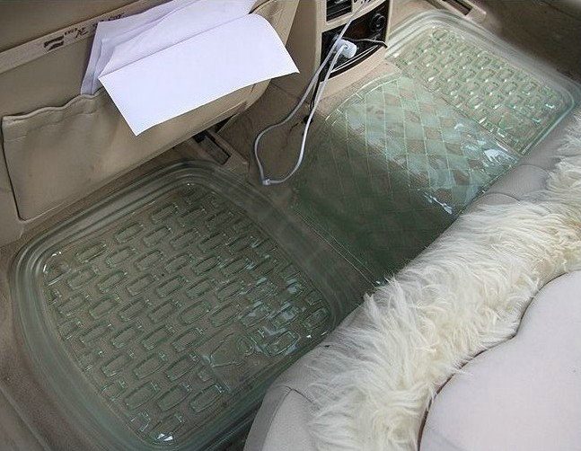 Cheap Clear PVC Plastic Universal Vehicle Auto Foot Carpet Car Floor Mats 5pcs Sets - Green