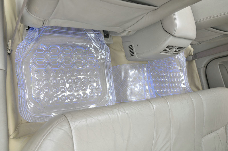 Cheap Clear PVC Plastic Universal Vehicle Auto Foot Carpet Car Floor Mats 5pcs Sets - White