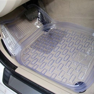 Cheap Clear PVC Plastic Universal Vehicle Auto Foot Carpet Car Floor Mats 5pcs Sets - White