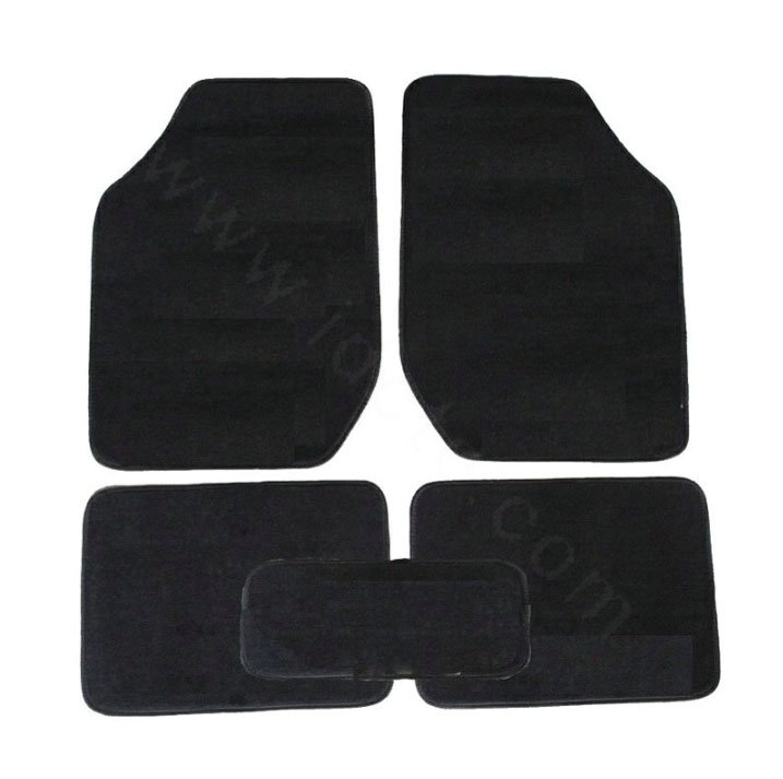 Cheapest Solid color Universal Automotive Carpet Car Floor Mats Velvet 5pcs Sets - Black