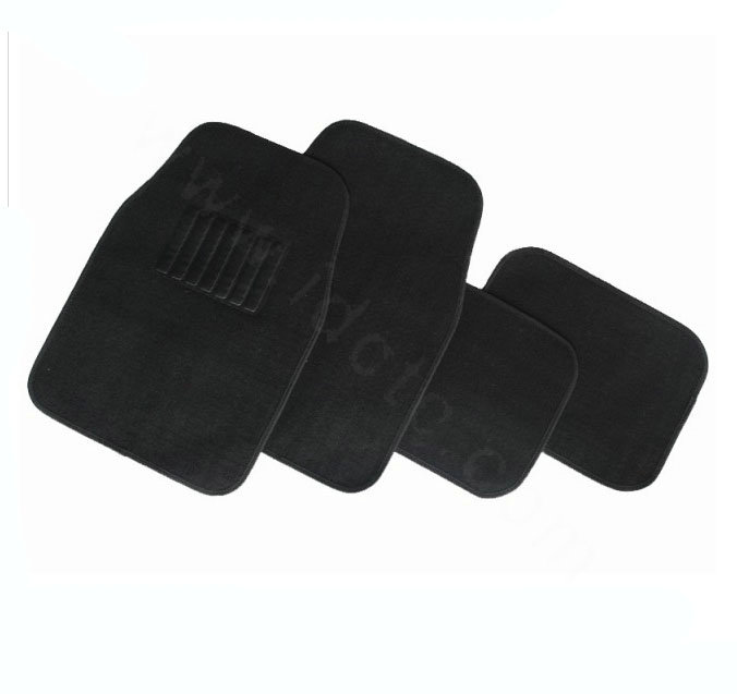 Cheapest Solid color Universal Automotive Carpet Car Floor Mats Velvet 5pcs Sets - Black