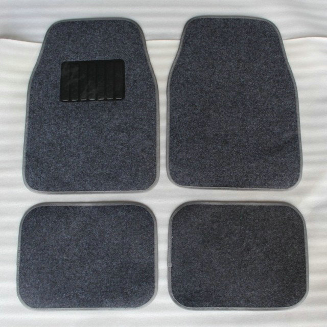 Cheapest Solid color Universal Automotive Carpet Car Floor Mats Velvet 5pcs Sets - Gray