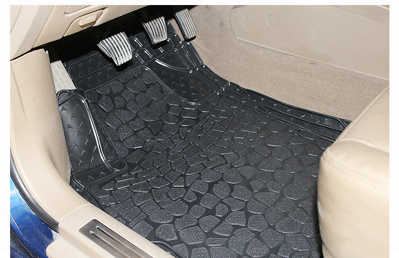 Classic Clear PVC Plastic Universal Waterproof Auto Foot Carpet Car Floor Mats 5pcs Sets - Black