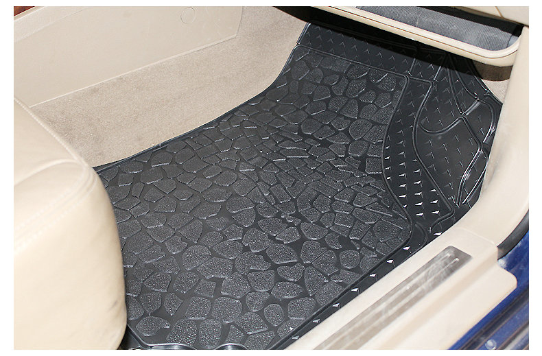 Classic Clear PVC Plastic Universal Waterproof Auto Foot Carpet Car Floor Mats 5pcs Sets - Black