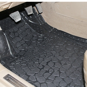 Classic Clear PVC Plastic Universal Waterproof Auto Foot Carpet Car Floor Mats 5pcs Sets - Black