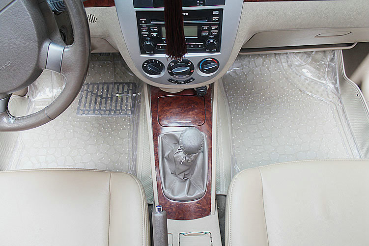 Classic Clear PVC Plastic Universal Waterproof Auto Foot Carpet Car Floor Mats 5pcs Sets - White