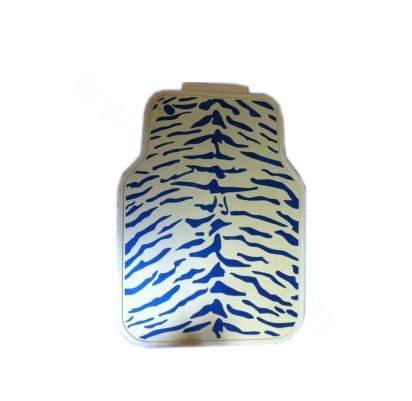 Classic Leopard Print Universal Automotive Carpet Car Floor Mats Rubber 5pcs Sets - Blue