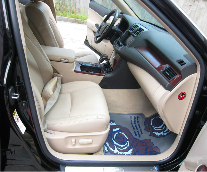 Classic Peony Flower Waterproof Universal Automotive Carpet Car Floor Mats Rubber 5pcs Sets - Red