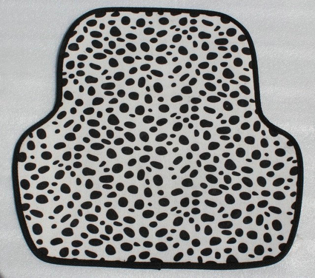 Classic Zebra Pinto Print Universal Automotive Carpet Car Floor Mats Rubber 5pcs Sets - Black