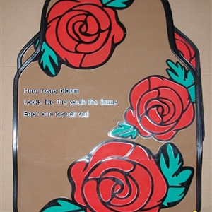 Fashion Rose Flower Floral Universal Automotive Carpet Car Floor Mats Rubber 5pcs Sets - Coffee