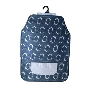 Floral Flower Universal Automotive Carpet Waterproof Car Floor Mats Rubber 5pcs Sets - Black