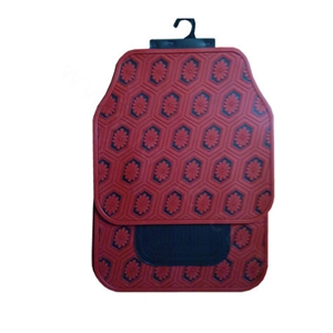 Floral Flower Universal Automotive Carpet Waterproof Car Floor Mats Rubber 5pcs Sets - Red