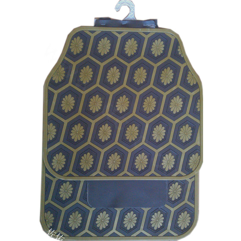 Flower Floral Universal Automotive Carpet Waterproof Car Floor Mats Rubber 5pcs Sets - Coffee