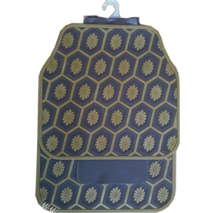 Flower Floral Universal Automotive Carpet Waterproof Car Floor Mats Rubber 5pcs Sets - Coffee