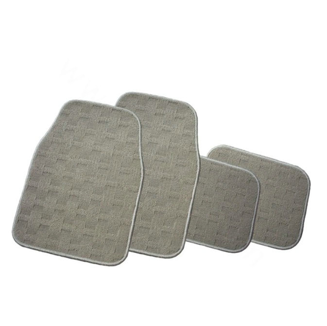 High Quality Geometry Universal Automotive Carpet Car Floor Mats Suede 5pcs Sets - Beige