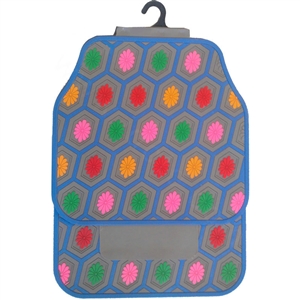 Multicolor Flower Universal Automotive Carpet Waterproof Car Floor Mats Rubber 5pcs Sets - Gray