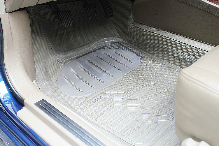 Quality Clear PVC Plastic Universal Waterproof Auto Foot Carpet Car Floor Mats 5pcs Sets - White