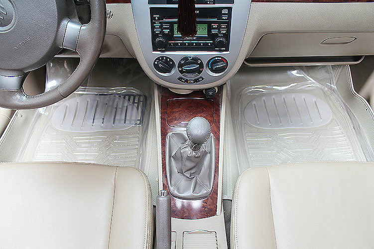 Quality Clear PVC Plastic Universal Waterproof Auto Foot Carpet Car Floor Mats 5pcs Sets - White