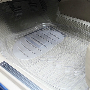 Quality Clear PVC Plastic Universal Waterproof Auto Foot Carpet Car Floor Mats 5pcs Sets - White