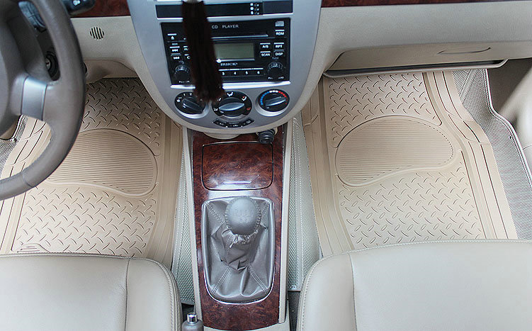 Quality Vehicle PVC Plastic Universal Waterproof Auto Foot Carpet Car Floor Mats 5pcs Sets - Brown