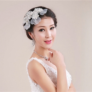 Elegant Bride Jewelry Crystal Lace Flower Bridal Hair band Hairpin Barrette Wedding Accessories