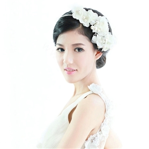 Pretty Bride Jewelry Lace Flower Pearl Crystal Bridal Hair Band Hoop Wedding Accessories