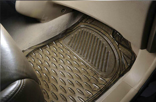 Best Clear PVC Plastic Universal Vehicle Auto Foot Carpet Car Floor Mats 5pcs Sets - Black
