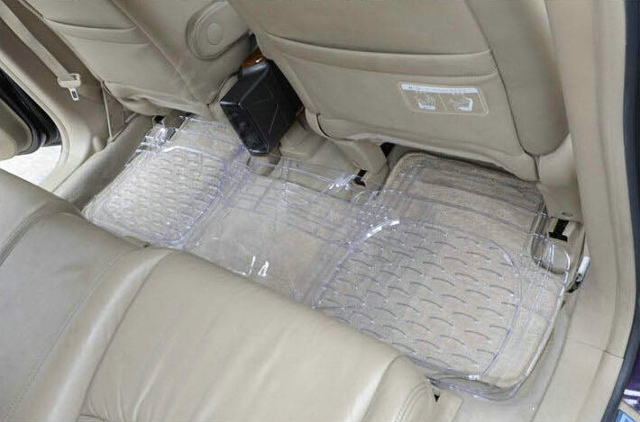 Best Clear PVC Plastic Universal Vehicle Auto Foot Carpet Car Floor Mats 5pcs Sets - White