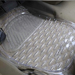 Best Clear PVC Plastic Universal Vehicle Auto Foot Carpet Car Floor Mats 5pcs Sets - White