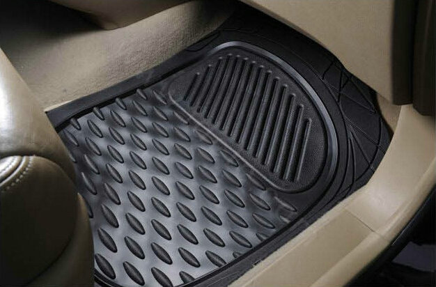 Best Green PVC Plastic Universal Vehicle Auto Foot Carpet Car Floor Mats 5pcs Sets - Black