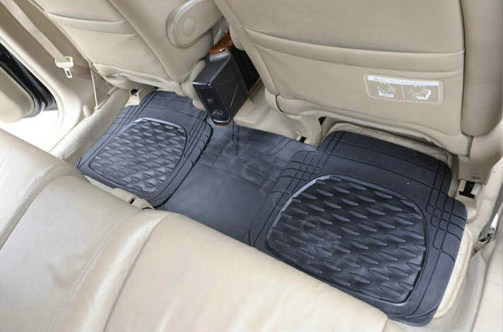 Best Green PVC Plastic Universal Vehicle Auto Foot Carpet Car Floor Mats 5pcs Sets - Black