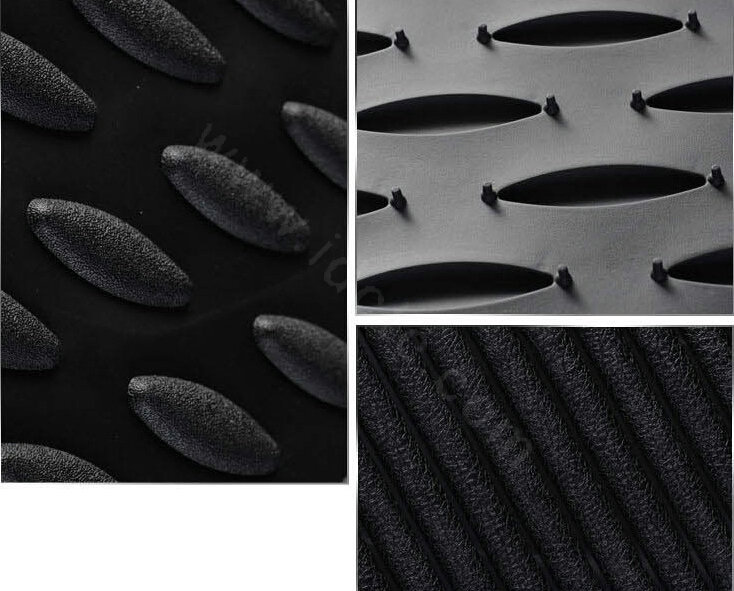 Best Green PVC Plastic Universal Vehicle Auto Foot Carpet Car Floor Mats 5pcs Sets - Black