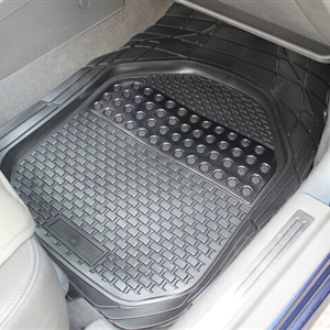 Classic Luxury PVC Plastic Universal Waterproof Auto Foot Carpet Floor Mats For Cars 5pcs Sets - Black