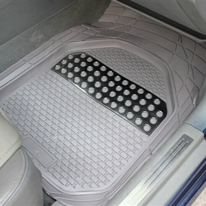 Classic Luxury PVC Plastic Universal Waterproof Auto Foot Carpet Floor Mats For Cars 5pcs Sets - Gray