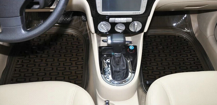 Good Clear PVC Plastic Universal Vehicle Auto Foot Carpet Car Floor Mats 5pcs Sets - Black