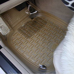 Good Clear PVC Plastic Universal Vehicle Auto Foot Carpet Car Floor Mats 5pcs Sets - Yellow