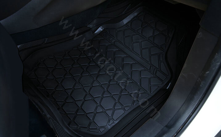 High Quality PVC Plastic Universal Waterproof Auto Foot Carpet Floor Mats For Cars 5pcs Sets - Black